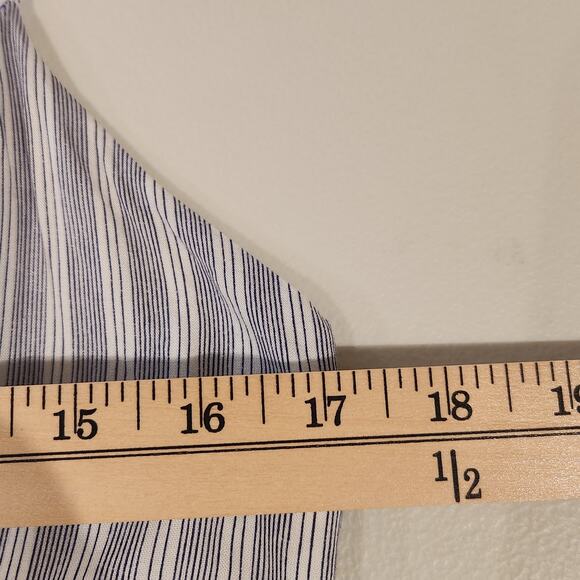 Ocean Drive Striped Babydoll Empire Waist Smocked Mini Dress Size Large Beach - Picture 6 of 9